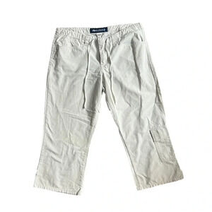 Blue Asphalt Cream Capri Cropped Pants Y2K